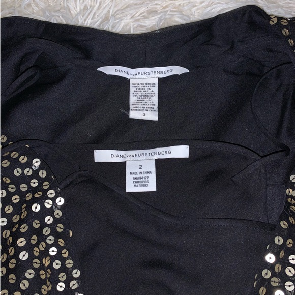 DVF Diane Von Furstenberg Issie gold sequin dress A25015 - Picture 6 of 14